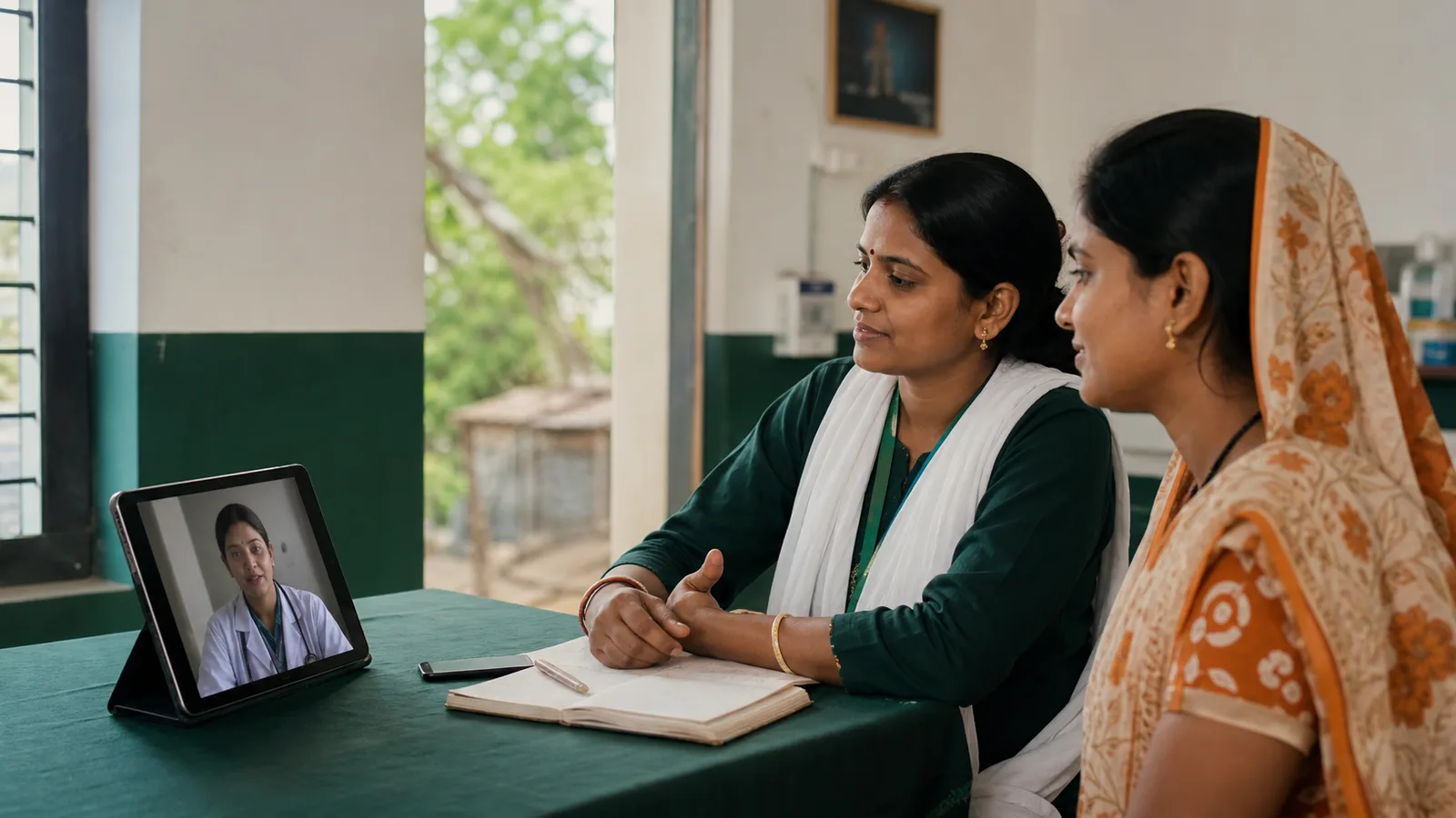 A patient connecting to an online doctor through an eClinic